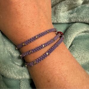 Purple beaded wrap around bracelet